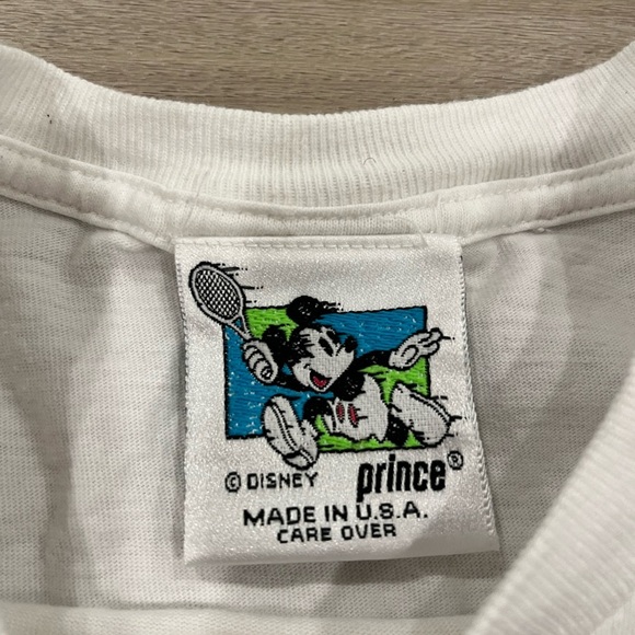 Vintage 90s Disney Prince Goofy Tennis White Tee Single Stitch Disney Size Small - Picture 3 of 8